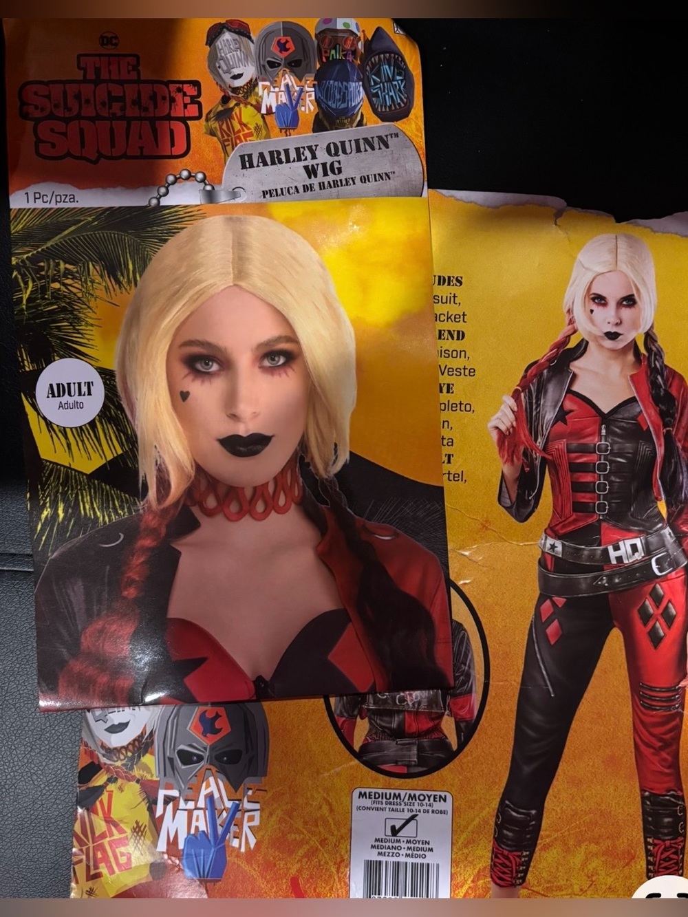 Harley Quinn Adult Women’s Costume Set - with Wig & Accessories size: Medium